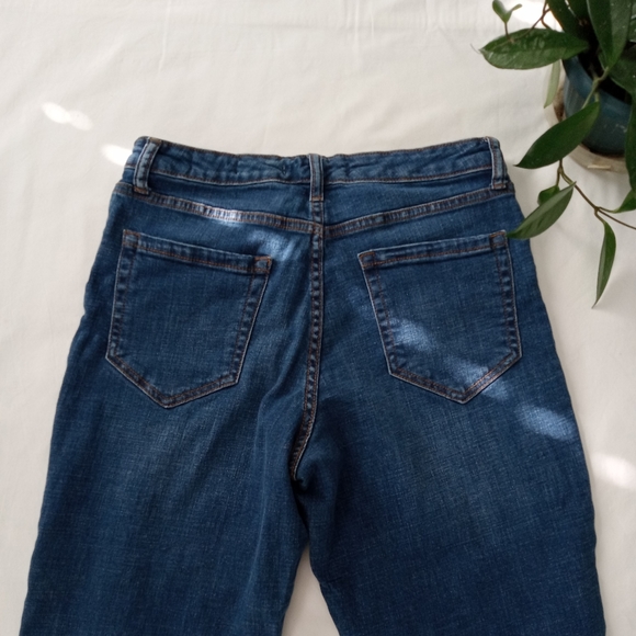 Ella Moss Jeans High Waist Straight Cropped Stretch 8/29 Juniors Cotton Dark - Picture 4 of 11